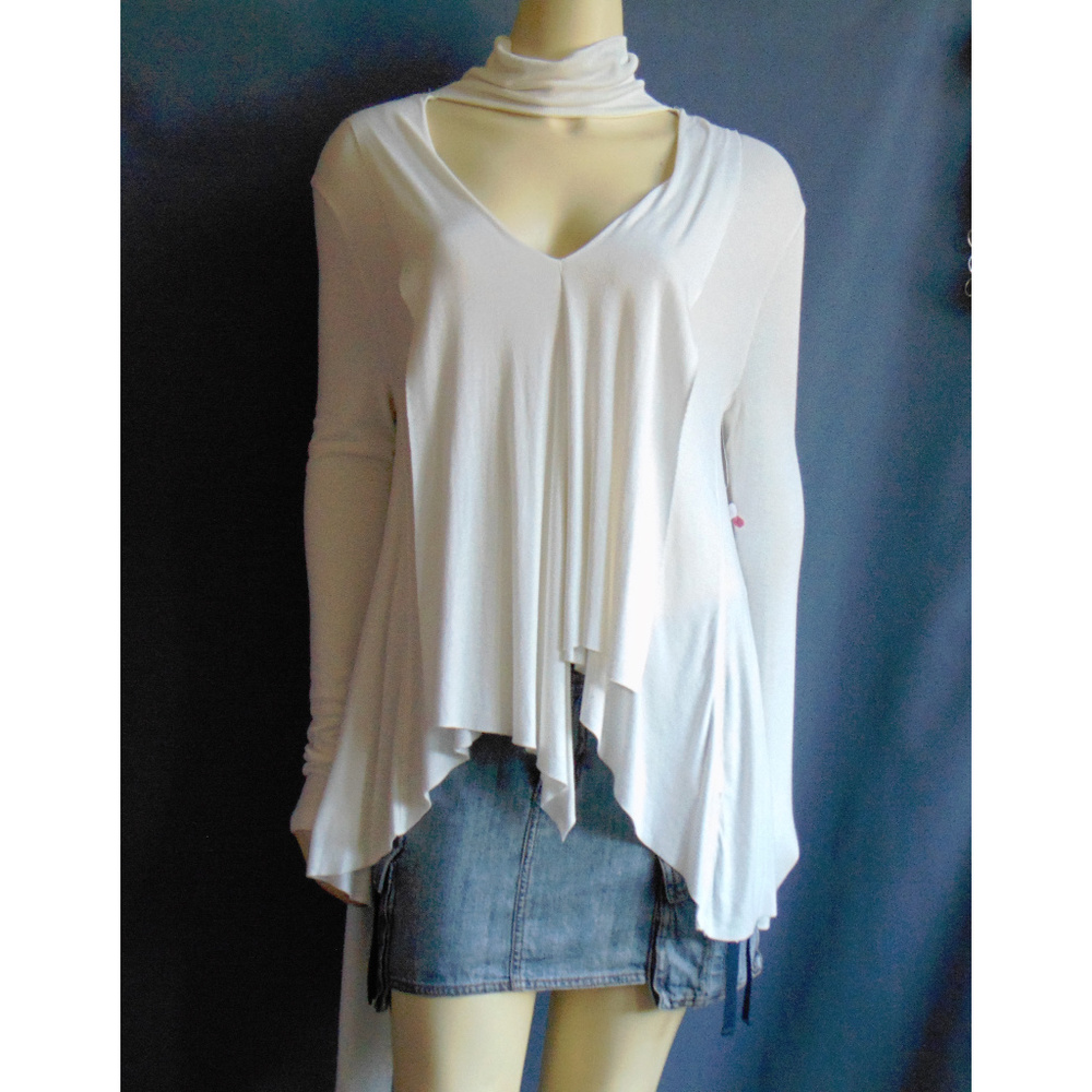 Free People Ivory Uptown Asymmetrical Top XS - Picture 4 of 7